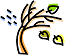 Small clipart image of a tree and Autumn leaves.