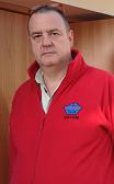 Small photograph of David G4YVM wearing his red fleece with FISTS logo and callsign.