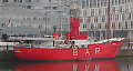 Small photograph of the lightship Planet at Liverpool, UK.