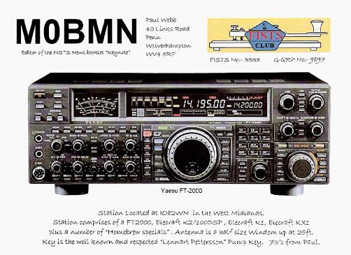 Large image of Custom QSL Card front (example only)