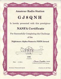 Image of Nightmare Alpha-Numeric Award certificate