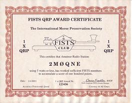 Image of 1 X QRP Award certificate