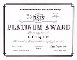 Image of Platinum Award certificate